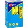 Highlighters|Avery Hi-Liter Desk Style Highlighters, Chisel Tip, Yellow, Dozen (24000)