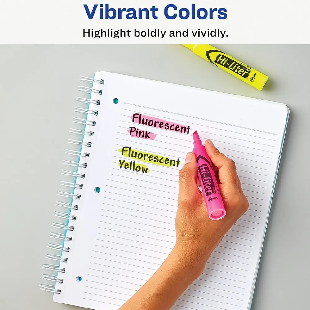 Highlighters|Avery Hi-Liter Desk Style Highlighters, Chisel Tip, Assorted, 24/Pack (98189)