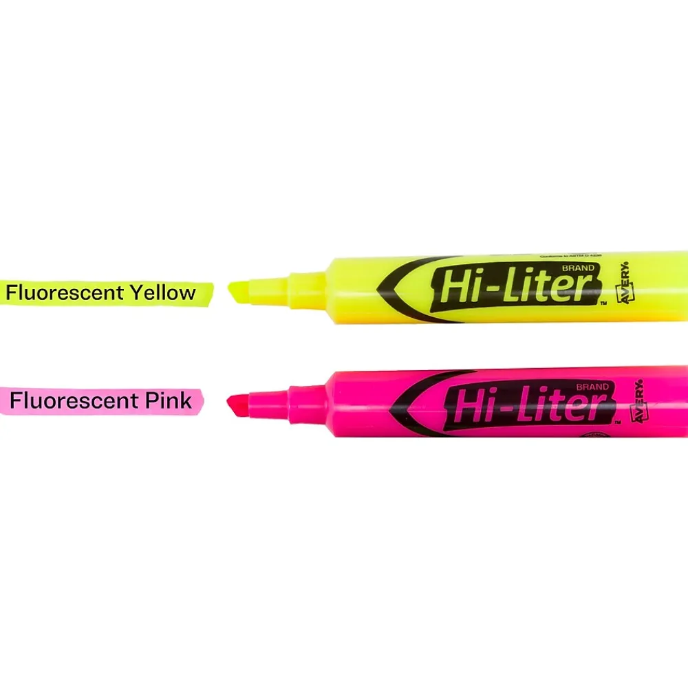 Highlighters|Avery Hi-Liter Desk Style Highlighters, Chisel Tip, Assorted, 24/Pack (98189)