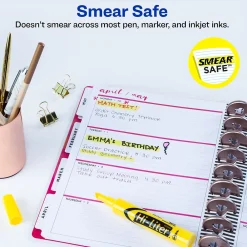 Highlighters|Avery Hi-Liter Desk Style Highlighters, Chisel Tip, Yellow, Dozen (07742)