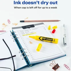 Highlighters|Avery Hi-Liter Desk Style Highlighters, Chisel Tip, Yellow, Dozen (07742)