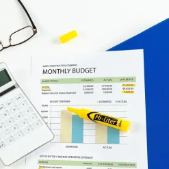 Highlighters|Avery Hi-Liter Desk Style Highlighters, Chisel Tip, Yellow, Dozen (07742)