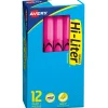Highlighters|HI-LITER Avery Stick Highlighters, Chisel, Pink, Dozen (23592)