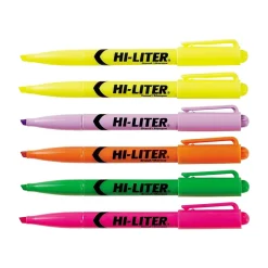 Highlighters|HI-LITER Avery Stick Highlighters, Chisel, Assorted, 6/Pack (23565)