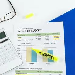 Highlighters|Avery Hi-Liter Tank Highlighters, Chisel, Yellow, Dozen (98035)