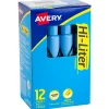 Highlighters|HI-LITER Avery Tank Highlighters, Chisel Tip, Blue, Dozen (07746)