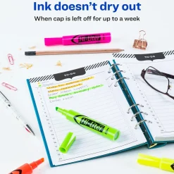 Highlighters|HI-LITER Avery Tank Highlighters, Chisel, Assorted, 4/Pack (24063)