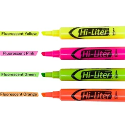 Highlighters|HI-LITER Avery Tank Highlighters, Chisel, Assorted, 4/Pack (24063)
