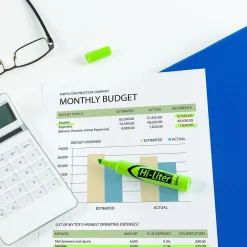 Highlighters|Avery Hi-Liter Tank Highlighters, Chisel, Green, Dozen (24020)