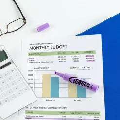 Highlighters|Avery Hi-Liter Tank Highlighter, Chisel Tip, Purple, Dozen (24060)