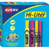 Highlighters|Avery Hi-Liter Tank Highlighter, Chisel Tip, Assorted, 24/Pack (29862)