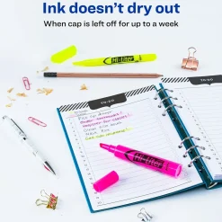 Highlighters|Avery Hi-Liter Tank Highlighter, Chisel Tip, Assorted, 24/Pack (29862)