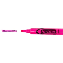 Highlighters|Avery Hi-Liter Tank Highlighters, Chisel, Pink, Dozen (24010)