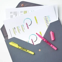 Highlighters|Avery Hi-Liter The Original Pen-Style Stick Highlighters, Chisel, Assorted, 24/Pack (29861)