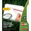 Dividers|Avery Index Maker EcoFriendly Paper Dividers with Print & Apply Label Sheets, 8 Tab, White, 5 Sets/Pack (11581)