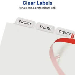 Dividers|Avery Index Maker EcoFriendly Paper Dividers with Print & Apply Label Sheets, 8 Tab, White, 5 Sets/Pack (11581)