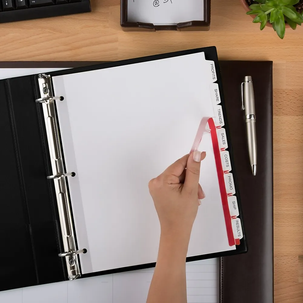 Dividers|Avery Index Maker EcoFriendly Paper Dividers with Print & Apply Label Sheets, 8 Tab, White, 5 Sets/Pack (11581)