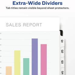 Dividers|Avery Index Maker Extra-Wide Paper Dividers with Print & Apply Label Sheets, 8 Tabs, White (AVE11439)