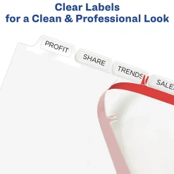 Dividers|Avery Index Maker Extra-Wide Paper Dividers with Print & Apply Label Sheets, 8 Tabs, White, 5 Sets/Pack (AVE11441)