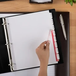 Dividers|Avery Index Maker Extra-Wide Paper Dividers with Print & Apply Label Sheets, 8 Tabs, White, 5 Sets/Pack (AVE11441)
