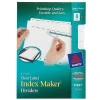 Dividers|Avery Index Maker Mini Paper Dividers with Print & Apply Label Sheets, 8 Tabs, White (11427)
