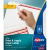 Dividers|Avery Index Maker Paper Dividers with Print & Apply Label Sheets, 8 Tabs, White, 5 Sets/Pack (11437)
