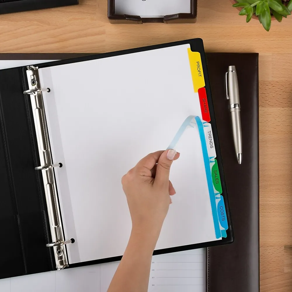 Dividers|Avery Index Maker Paper Dividers with Print & Apply Label Sheets, 5 Tabs, Multicolor, 5 Sets/Pack (11418)