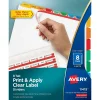 Dividers|Avery Index Maker Paper Dividers with Print & Apply Label Sheets, 8 Tabs, Multicolor, 5 Sets/Pack (11419)