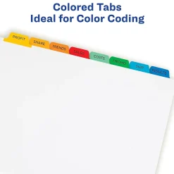 Dividers|Avery Index Maker Paper Dividers with Print & Apply Label Sheets, 8 Tabs, Multicolor, 5 Sets/Pack (11419)