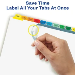 Dividers|Avery Index Maker Paper Dividers with Print & Apply Label Sheets, 12 Tabs, Multicolor, 5 Sets/Pack (11405)