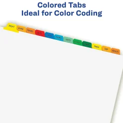 Dividers|Avery Index Maker Paper Dividers with Print & Apply Label Sheets, 12 Tabs, Multicolor, 5 Sets/Pack (11405)