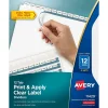 Dividers|Avery Index Maker Paper Dividers with Print & Apply Label Sheets, 12 Tabs, White, 5 Sets/Pack (11429)