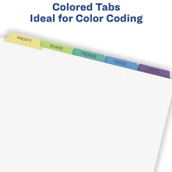 Dividers|Avery Index Maker Paper Dividers with Print & Apply Label Sheets, 5 Tabs, Pastel, 5 Sets/Pack (11990)