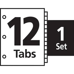 Dividers|Avery Index Maker Paper Dividers with Print & Apply Label Sheets, 12 Tabs, White (11428)