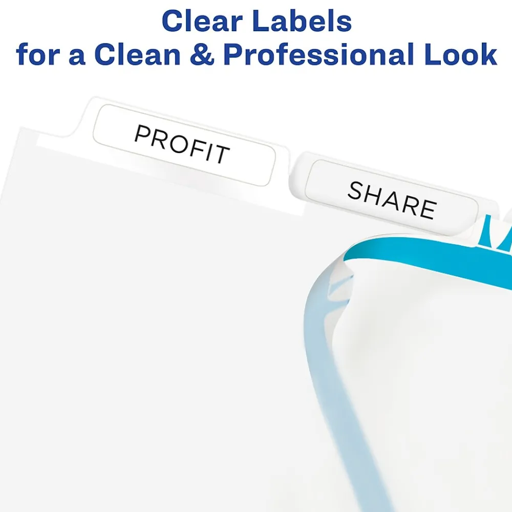 Dividers|Avery Index Maker Paper Dividers with Print & Apply Label Sheets, 5 Tabs, White, 5 Sets/Pack (11431)