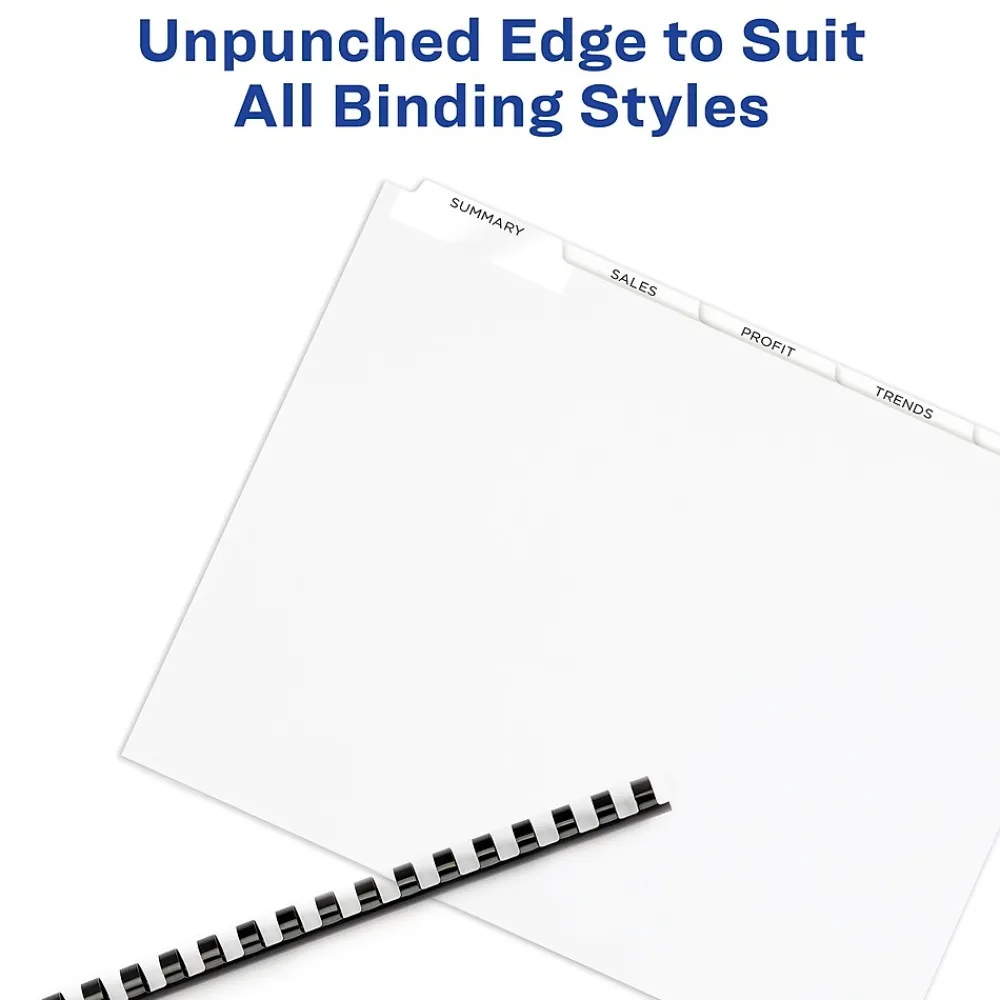 Dividers|Avery Index Maker Paper Dividers with Print & Apply Label Sheets, 5 Tabs, White, 5 Sets/Pack (11431)