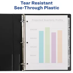 Dividers|Avery Index Maker Plastic Dividers with Print & Apply Label Sheets, 8 Tabs, Frosted White (11450)