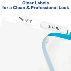 Dividers|Avery Index Maker Plastic Dividers with Print & Apply Label Sheets, 5 Tabs, Multicolor, 5 Sets/Pack (12449)