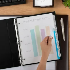 Dividers|Avery Index Maker Plastic Dividers with Print & Apply Label Sheets, 5 Tabs, Multicolor, 5 Sets/Pack (12449)