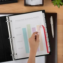 Dividers|Avery Index Maker Plastic Dividers with Print & Apply Label Sheets, 5 Tabs, Frosted White, 5 Sets/Pack (12450)