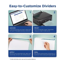 Dividers|Avery Index Maker Print & Apply Dividers, 24-Tab, White, Set (13151)