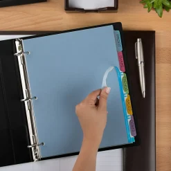 Dividers|Avery Index Maker Print & Apply Label Plastic Dividers, 5-Tab, Translucent Multicolor (11452)