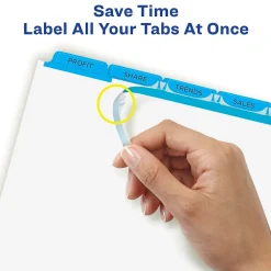 Dividers|Avery Index Maker Print & Apply Label Paper Dividers, 5-Tab, Blue, 5 Sets/Pack (11410)