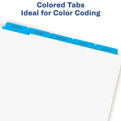 Dividers|Avery Index Maker Print & Apply Label Paper Dividers, 5-Tab, Blue, 5 Sets/Pack (11410)