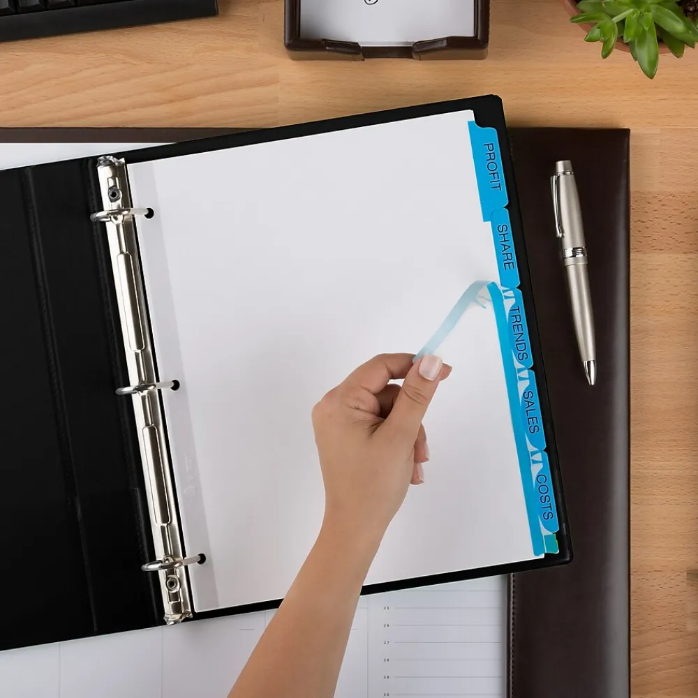 Dividers|Avery Index Maker Print & Apply Label Paper Dividers, 5-Tab, Blue, 5 Sets/Pack (11410)