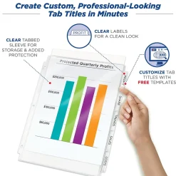 Sheet Protectors|Avery Index Maker Standard Weight Sheet Protector Plastic Dividers, 5-Tab, 8-1/2