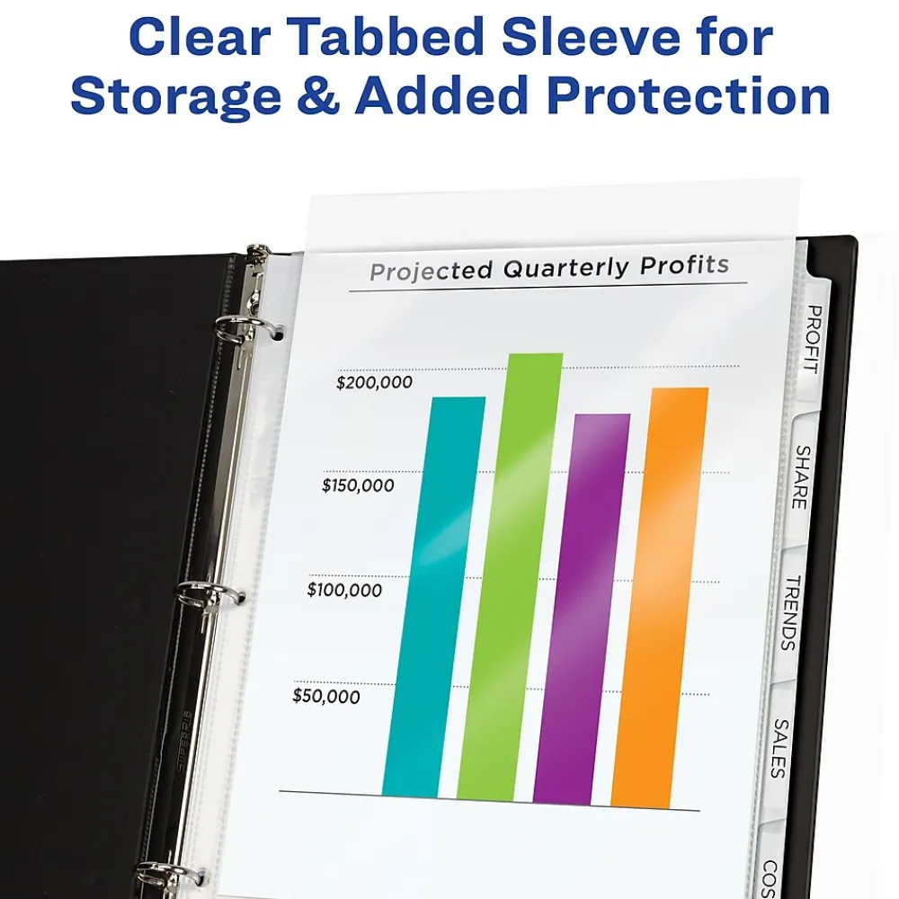 Sheet Protectors|Avery Index Maker Standard Weight Sheet Protector Plastic Dividers, 5-Tab, 8-1/2" x 11", Clear (75500)