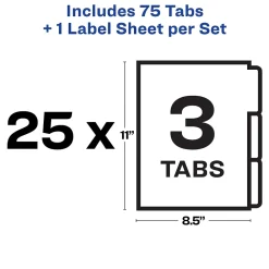 Dividers|Avery Index Maker Unpunched Paper Dividers with Print & Apply Label Sheets, 3 Tabs, White (11442)