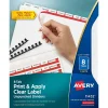 Dividers|Avery Index Maker Unpunched Paper Dividers with Print & Apply Label Sheets, 8 Tabs, White, 5 Sets/Pack (11432)
