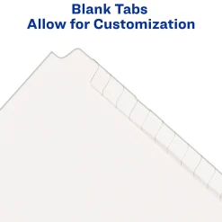 Dividers|Avery Legal Blank Paper Dividers, White Unlaminated Tabs, Letter Size, 25/Pack (11949)